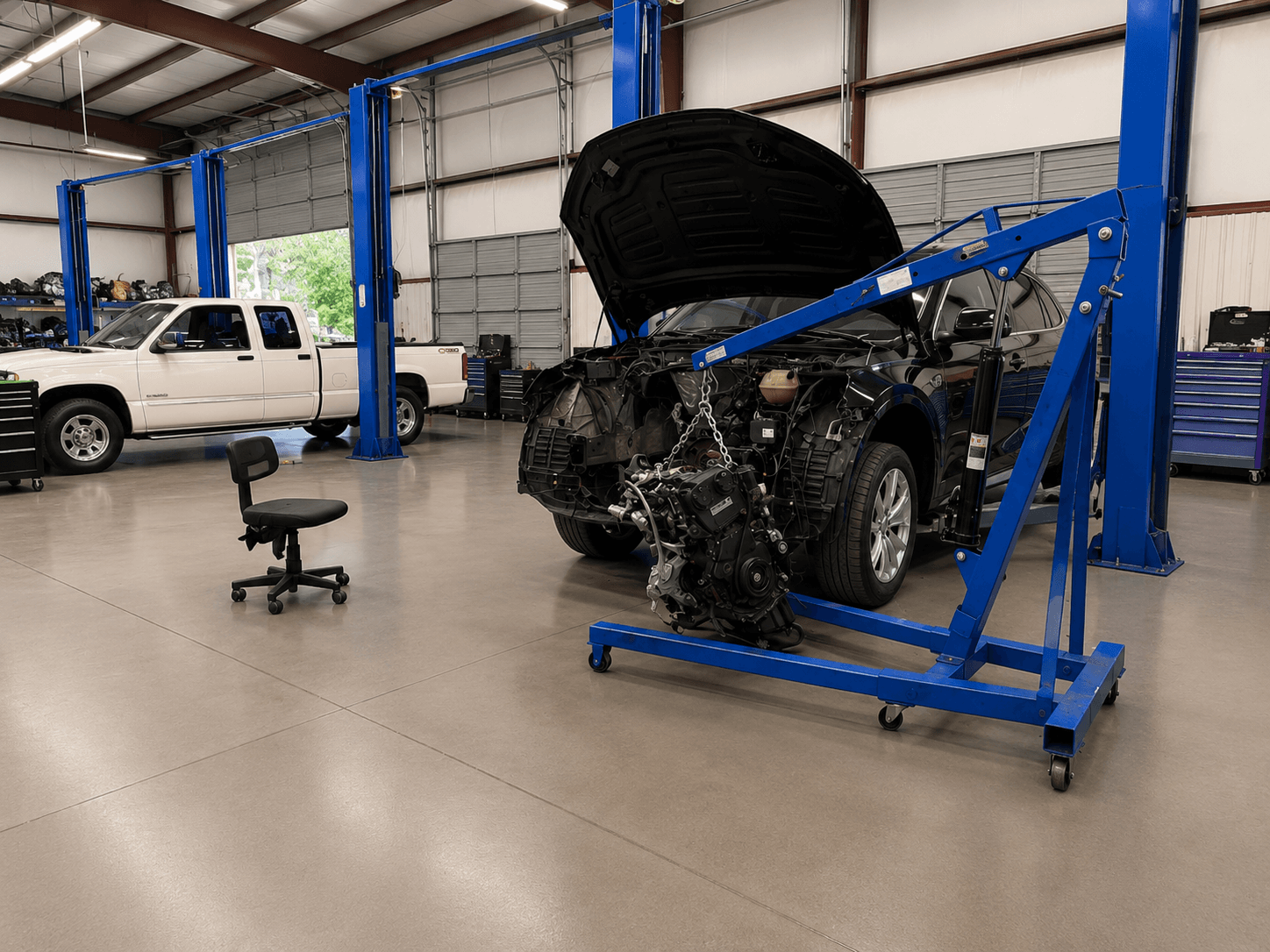 The Signature Auto Repair and Tires service bay