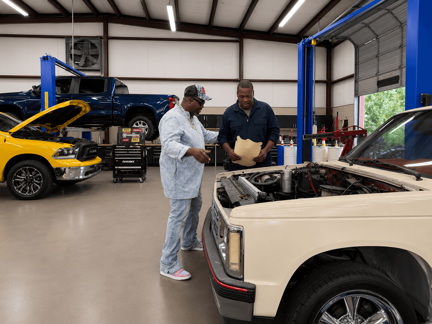 The Signature Auto Repair and Tires service bay